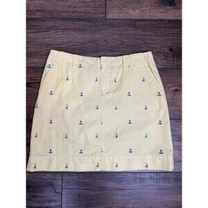 LILLY PULITZER Vintage Embroidered Yellow Anchor Mini Skirt White Tag Sz 4